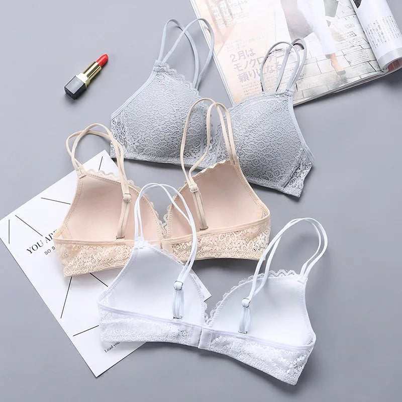 Sutiã Bralette de Renda Estilo Francês