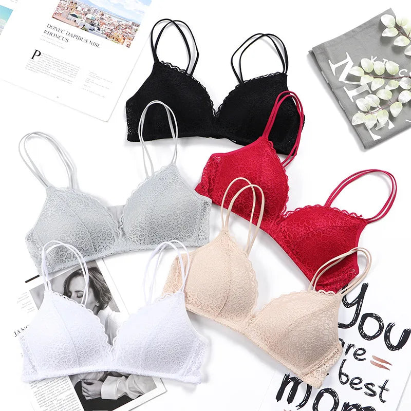 Sutiã Bralette de Renda Estilo Francês