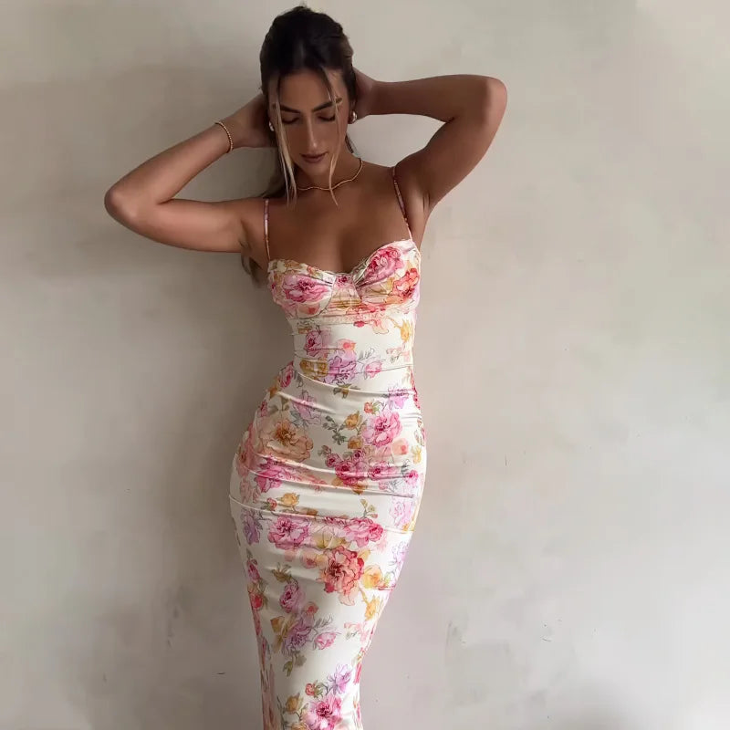 Vestido Floral Com Alça