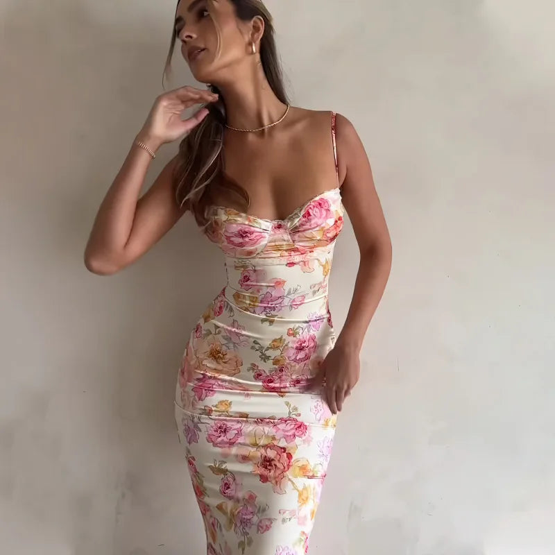 Vestido Floral Com Alça