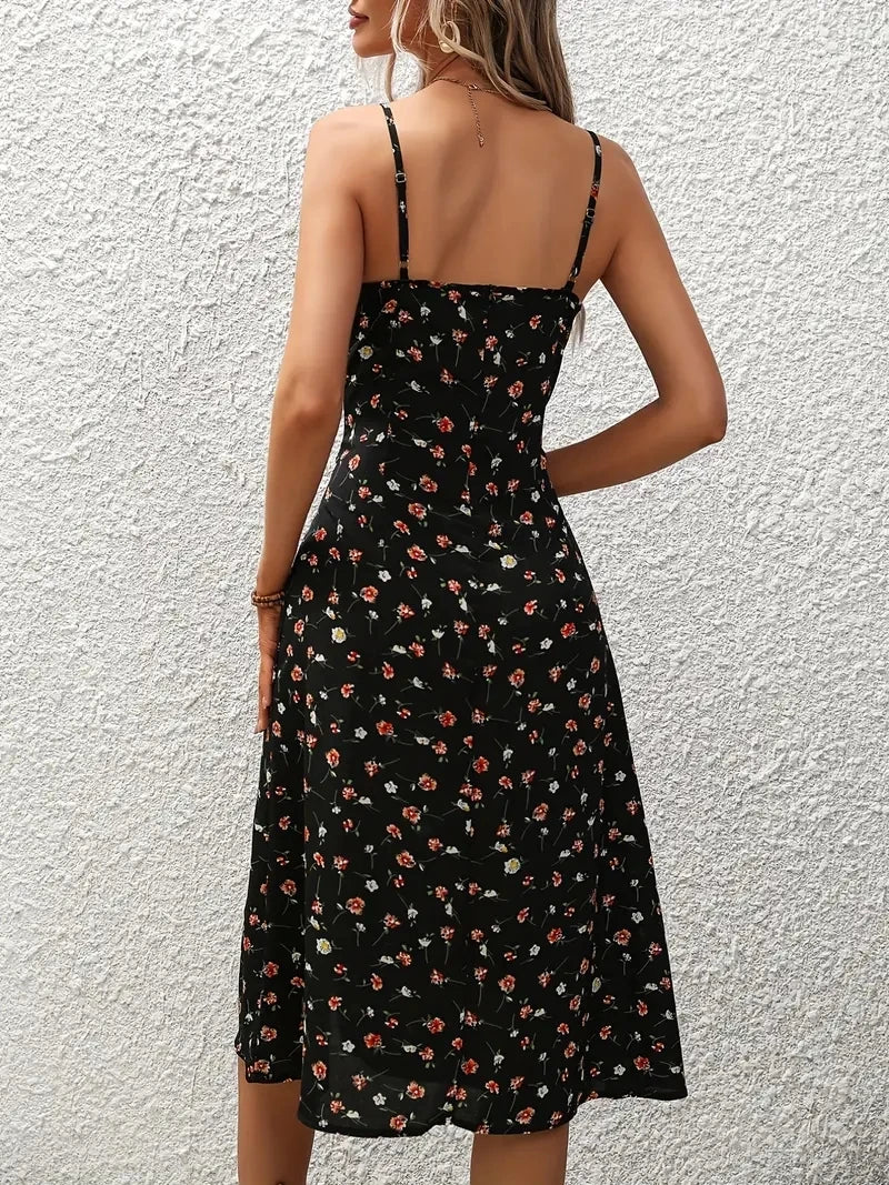 Vestido Floral Com Alça