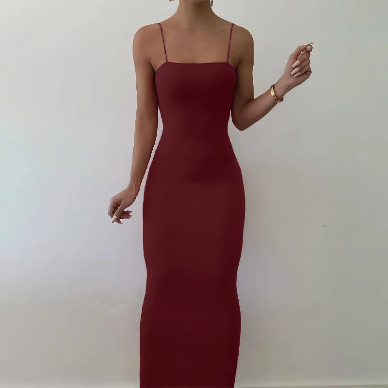 Vestido Colado Alça Fina